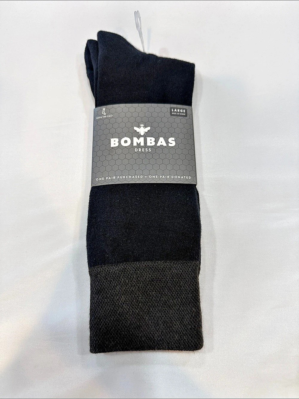 Bombas Men's Dress Over the Calf Sock Black Large NWT